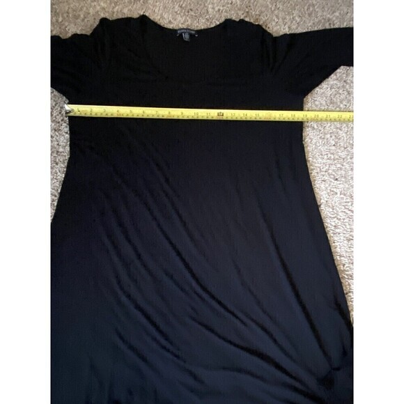 EILEEN Fisher Dress Black 3/4 Sleeves Stretch Midi Womens Size Medium Ne… - Picture 6 of 7